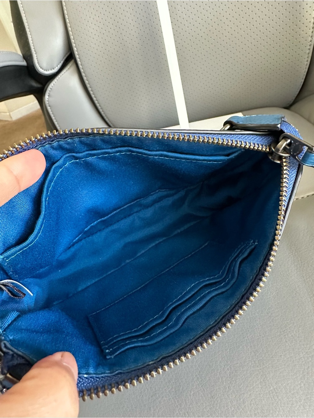 Coach Nolita 19 C1580-F53340 Blue Leather Mini Bag w/ Gunmetal Chain Strap, VGUC - Picture 7 of 8